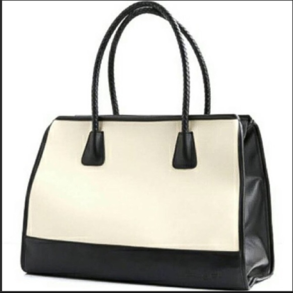 Tanger Club Tote NWOT black and cream